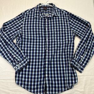 Tony Hawk Mens Long Sleeve Button Up Shirt Black Purple White Plaid Skate XL